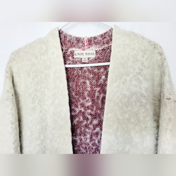 Knox Rose Women's Open Front Cardigan Nordic/Isle Pattern Fuzzy/Eyelach Medium - Picture 11 of 16